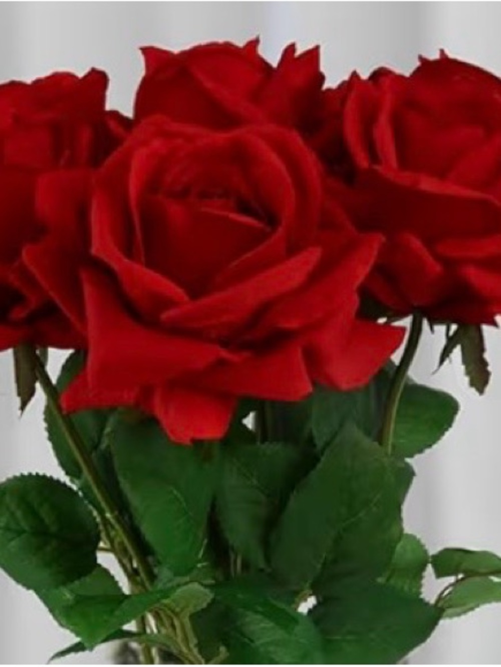 7 pcs Red Artificial Rose